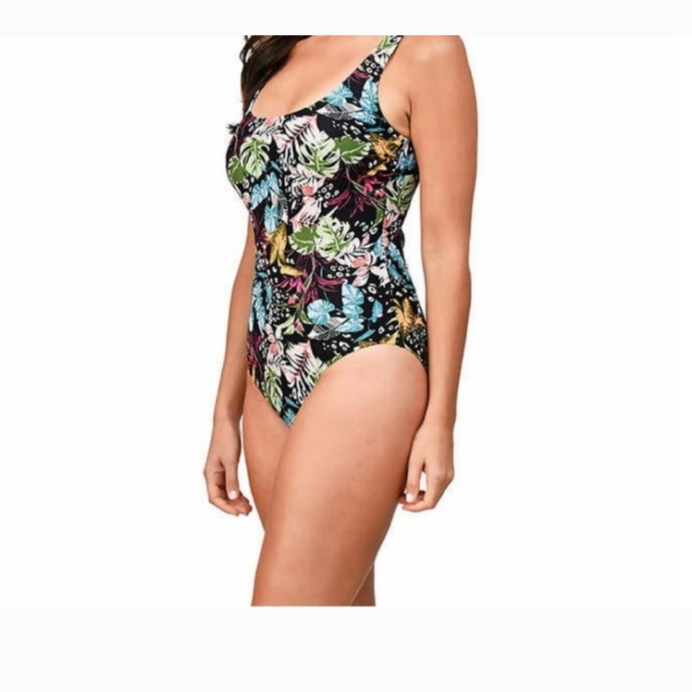 Ocean Pacific Ladies Swimsuit ~ Multi Color ( Tropical Jungle ) - Picture 2 of 3